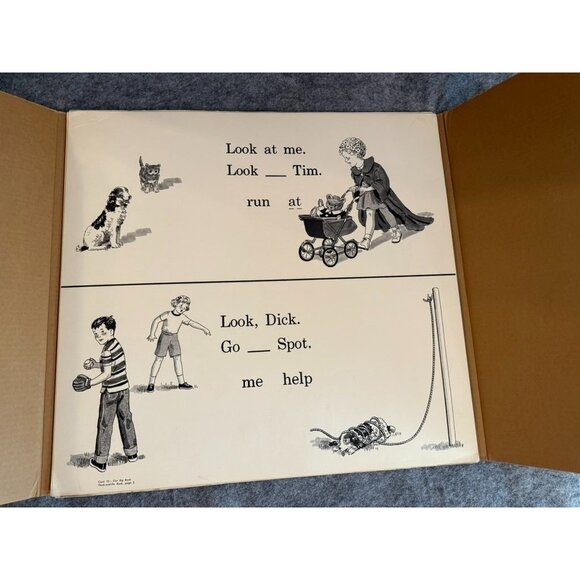 Vintage Complete Set 16 Sally Dick and Jane Teachers Poster Easel Cards 19" X 20 - Picture 11 of 13